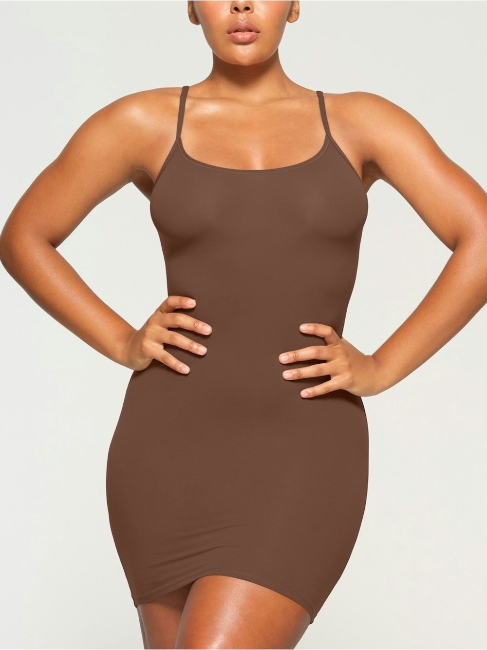 skims brown slip dress small